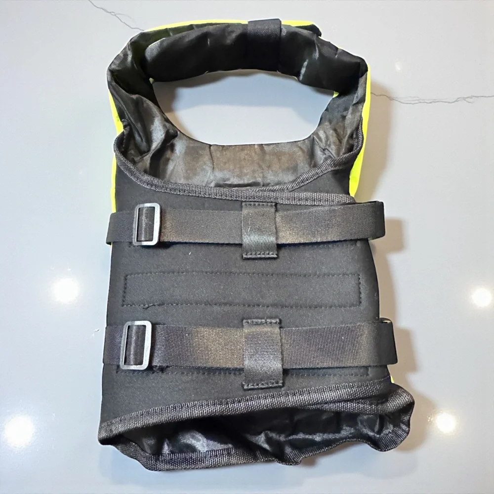 Yellow Dog Life Jacket Adjustable Reflective Inflatable Safety Vest Medium NWOT